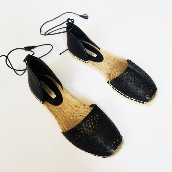 Cynthia Vincent Shoes - Cynthia Vincent Farie Espadrille Black Leather 8
